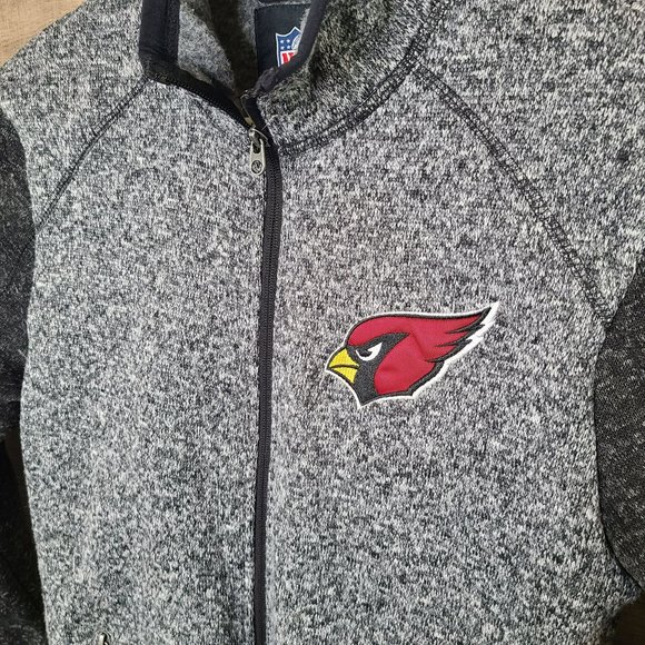 GIII Apparel AZ Cardinals Full Zip Womens SM Black Heather Gray Knit Zip Pockets - Picture 3 of 10